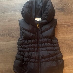 Michael Kors Black Puffer Vest with Hood large
